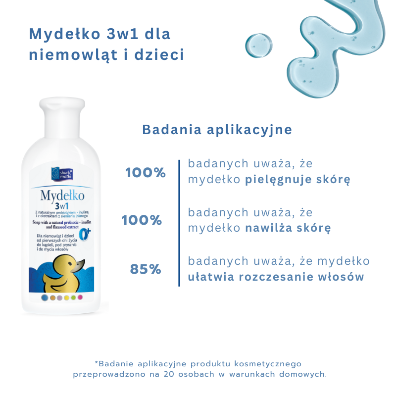 Mydełko 3 w 1 dla niemowląt - żel, płyn i szampon - Skarb Matki